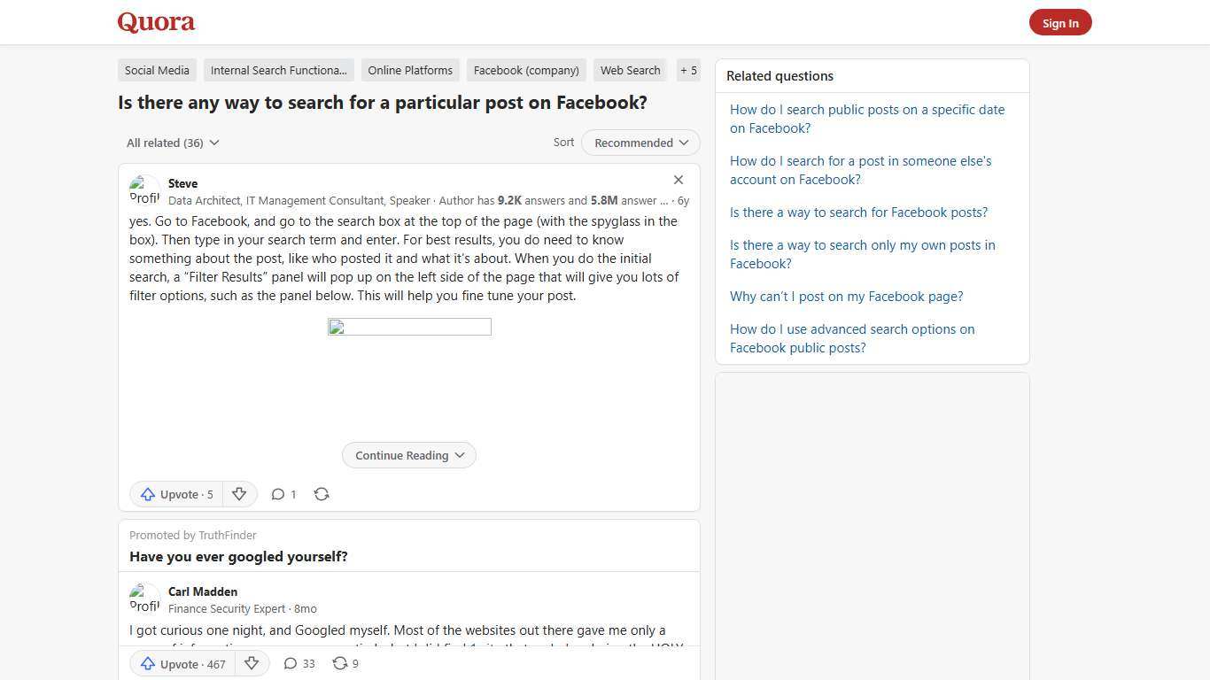 Is there any way to search for a particular post on Facebook? - Quora