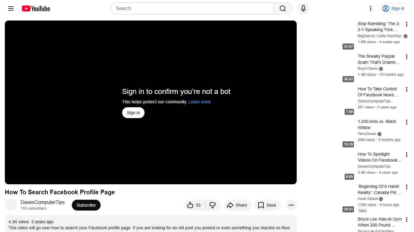 How To Search Facebook Profile Page - YouTube